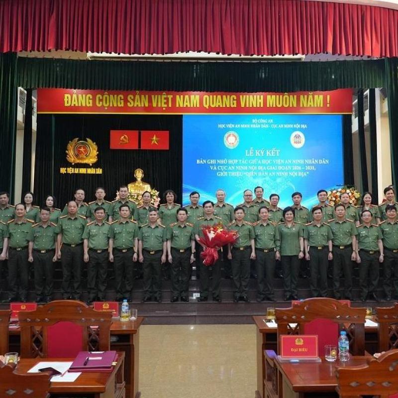 Tổng kết 5 năm thực hiện Quy chế phối hợp, ký Bản ghi nhớ họp tác giữa Học viện an ninh nhân dân và Cục An ninh nội địa giai đoạn 2026 - 2031