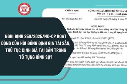 Một số điểm mới của Nghị định số 250/2025/NĐ-CP về thành lập và hoạt động của hội đồng định giá tài sản; trình tự, thủ tục định giá tài sản trong tố tụng hình sự