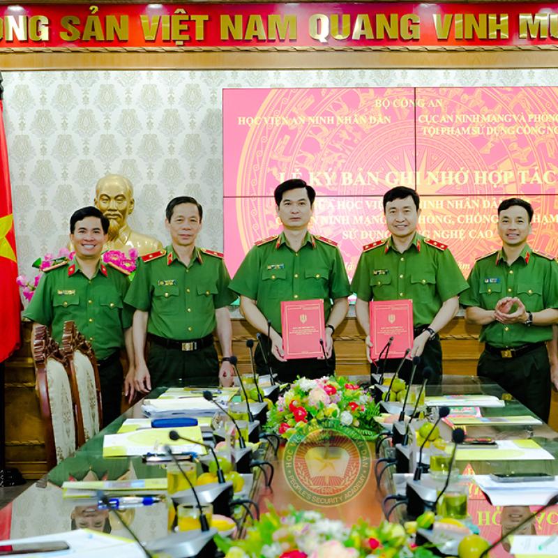 Lễ ký kết bản ghi nhớ hợp tác giữa Học viện ANND và Cục A05